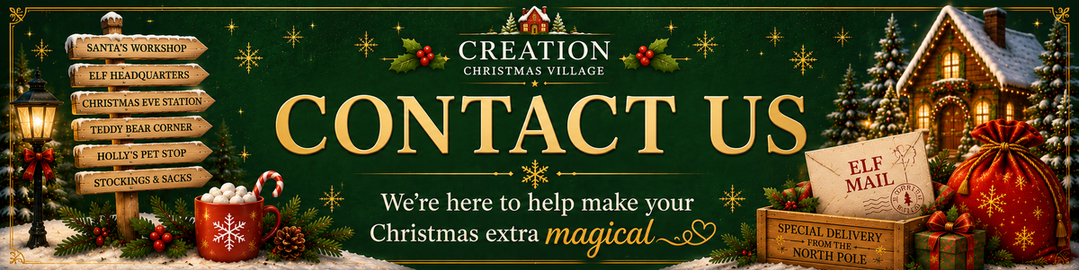 Creation christmas village contact us banner