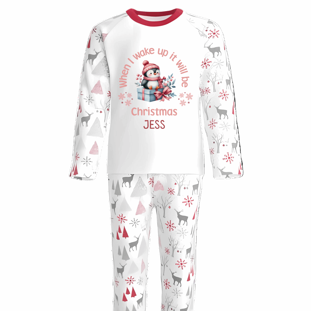 When I Wake Up It Will Be Christmas Penguin and Gift Pyjama Design
