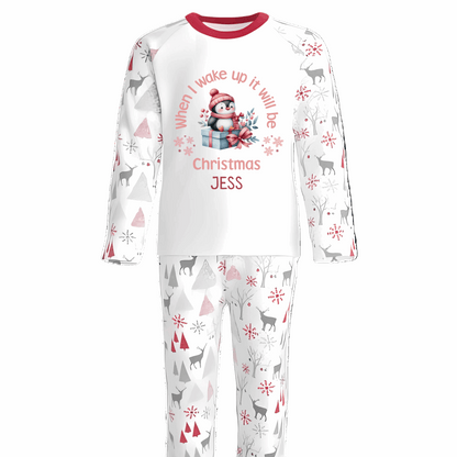 When I Wake Up It Will Be Christmas Penguin and Gift Pyjama Design