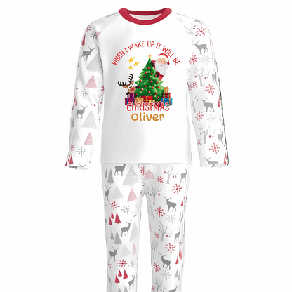 When I Wake Up It Will Be Christmas Santa Reindeer and Tree Pyjama Design