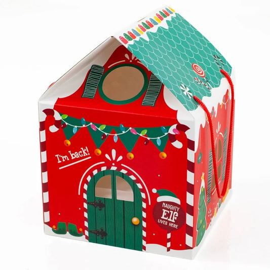 Elf Arrival House Box with Handles - Christmas - CreationPartyShop