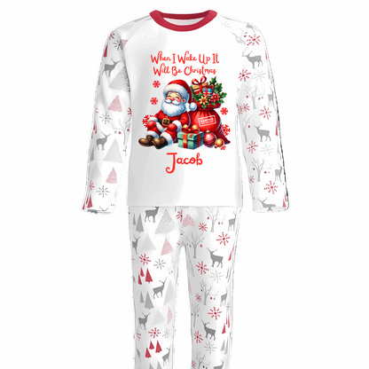 When I Wake Up It Will Be Christmas Sitting Santa Pyjama Design